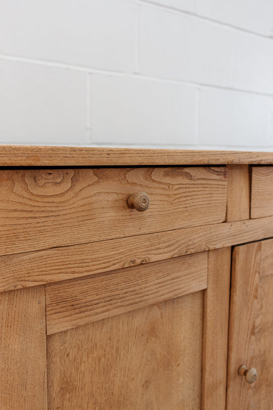 vintage french raw oak Parisian sideboard