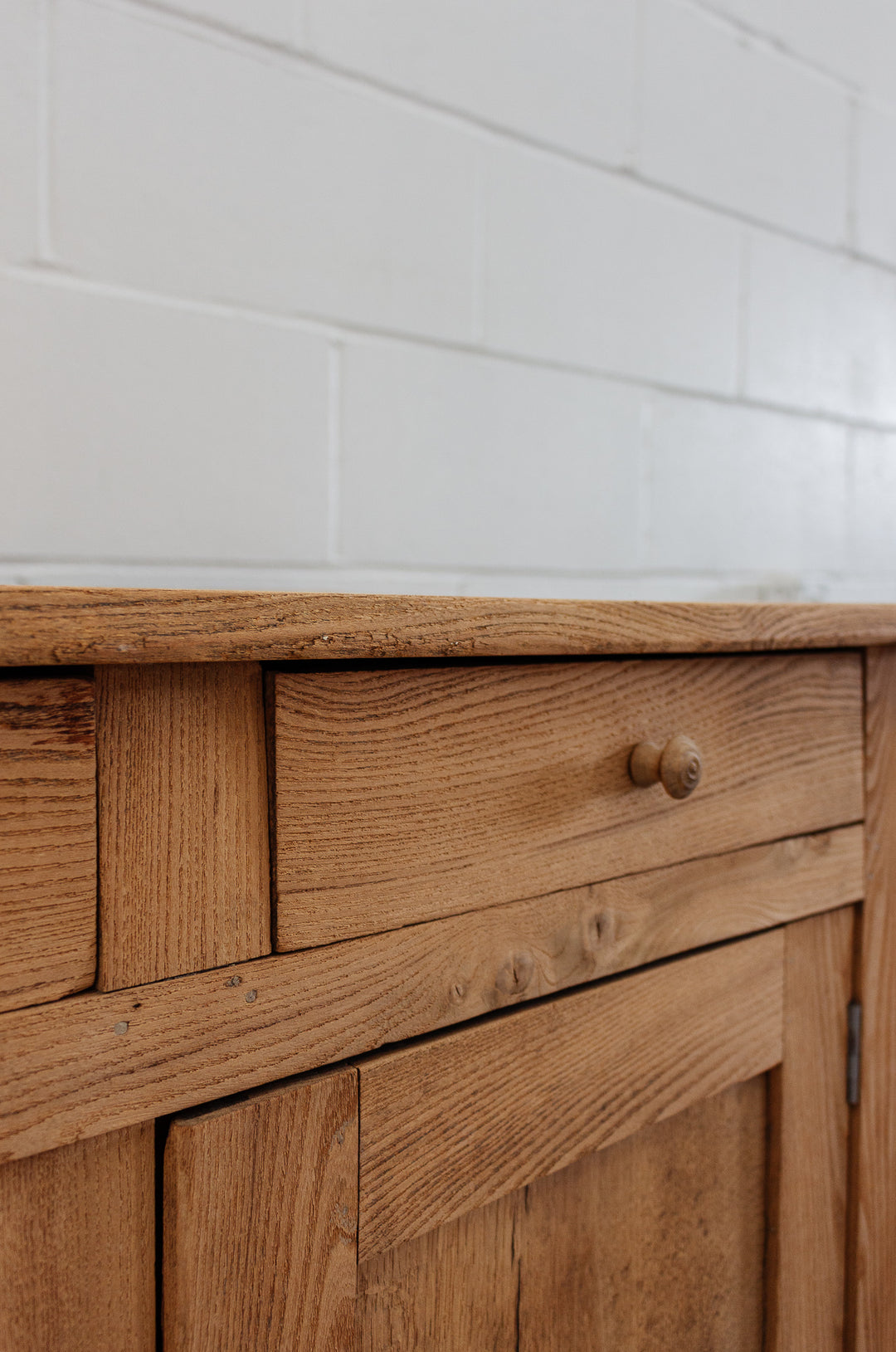 vintage french raw oak Parisian sideboard