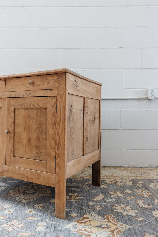 vintage french raw oak Parisian sideboard