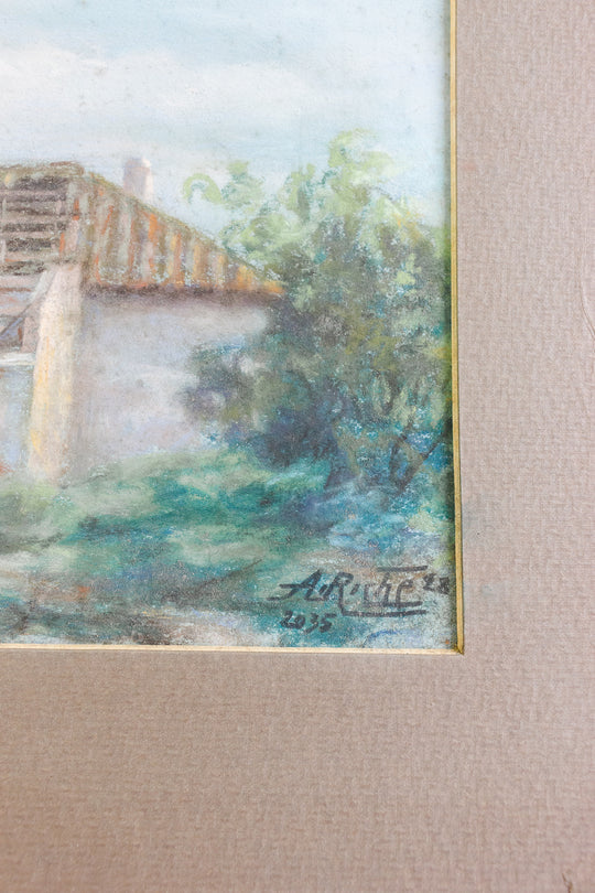 antique french artist portfolio, set of 14 landscape works