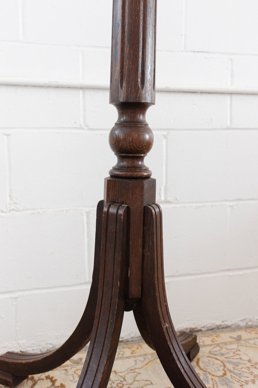 midcentury english carved wood coat stand