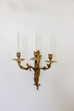 midcentury French regency style gilt wall sconce