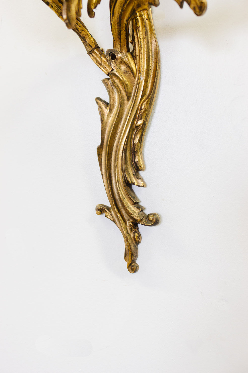 midcentury French regency style gilt wall sconce