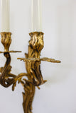 midcentury French regency style gilt wall sconce