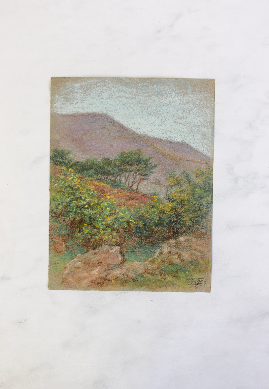 antique french artist portfolio, set of 14 landscape works