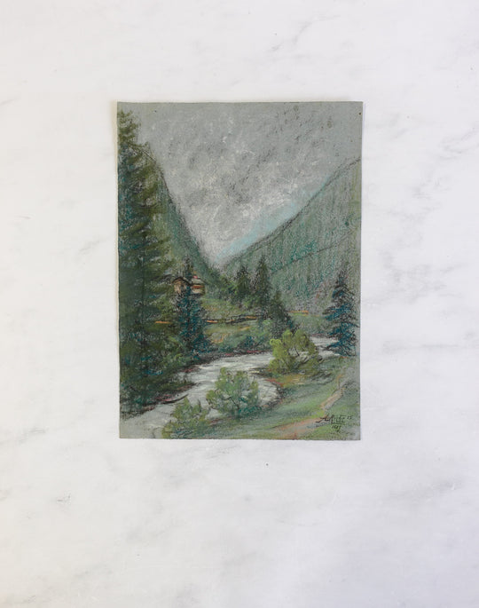 antique french artist portfolio, set of 14 landscape works