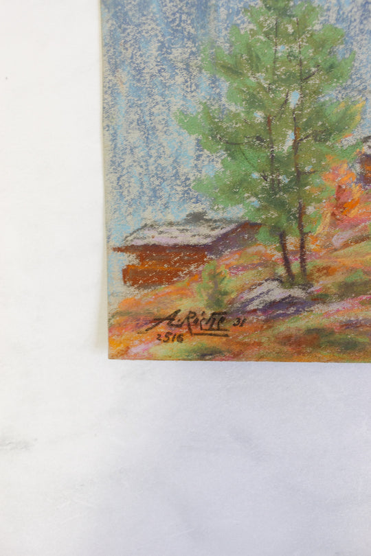 antique french artist portfolio, set of 14 landscape works