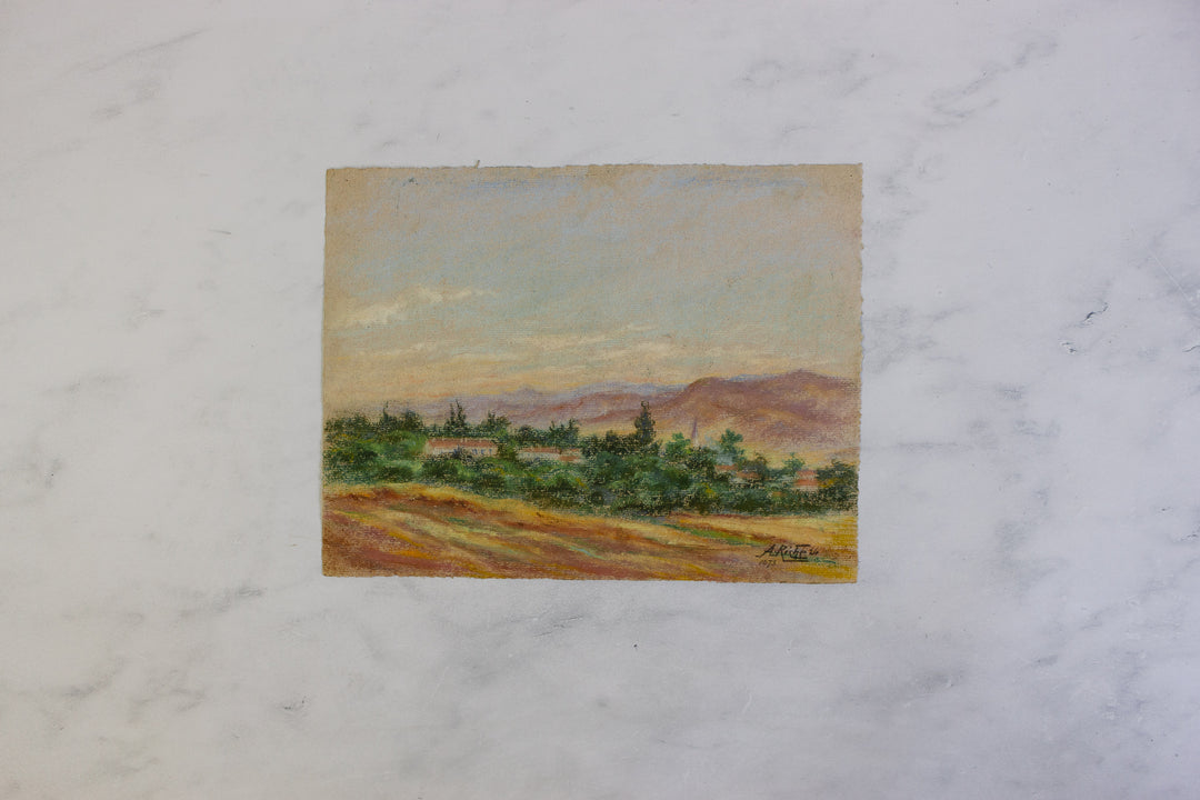 antique french artist portfolio, set of 14 landscape works