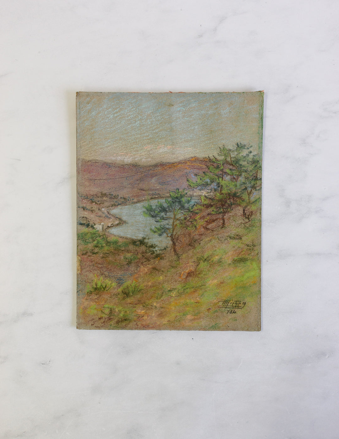 antique french artist portfolio, set of 14 landscape works