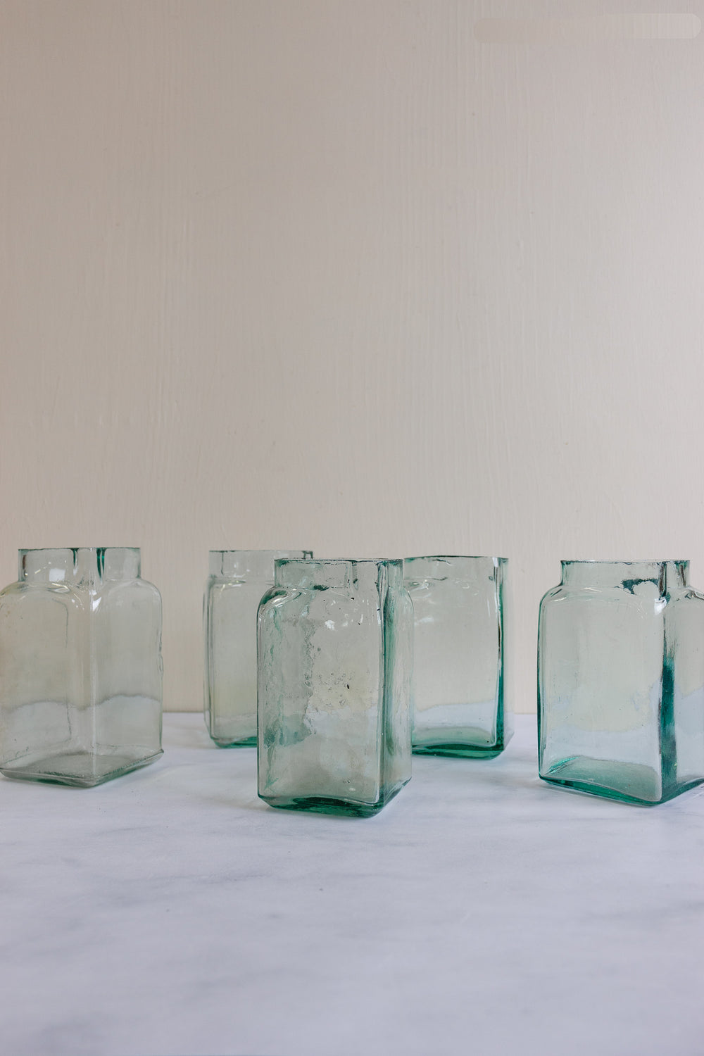 vintage French blown glass milk vessel