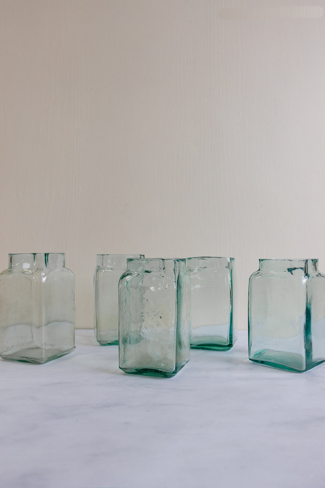 vintage French blown glass milk vessel