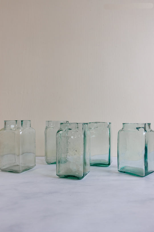 vintage French blown glass milk vessel