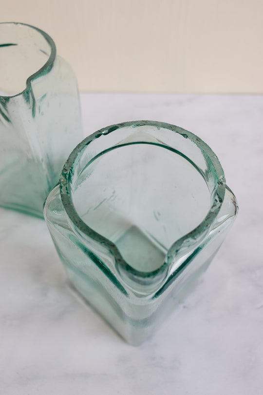 vintage French blown glass milk vessel