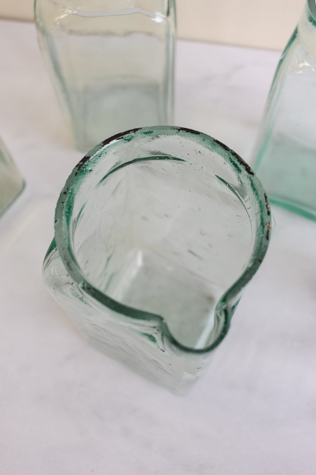 vintage French blown glass milk vessel