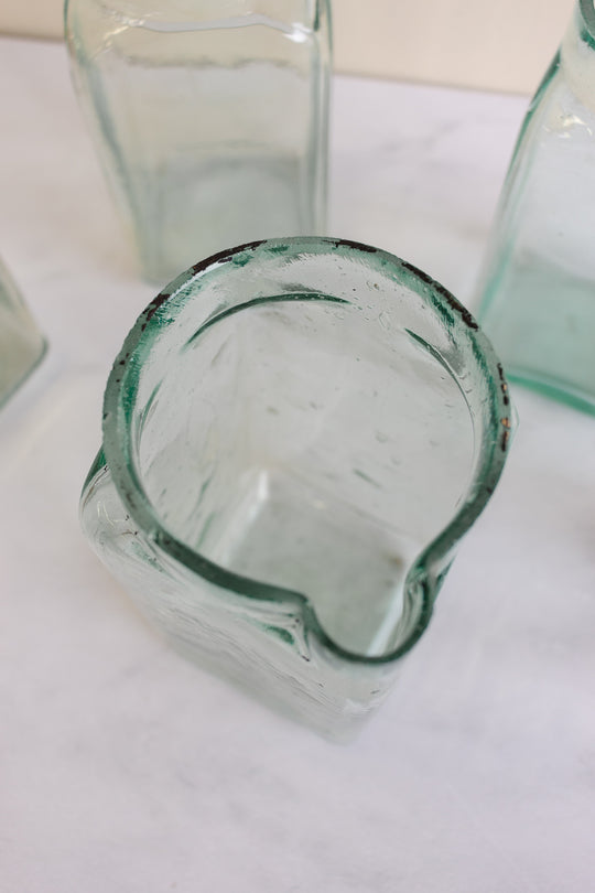 vintage French blown glass milk vessel