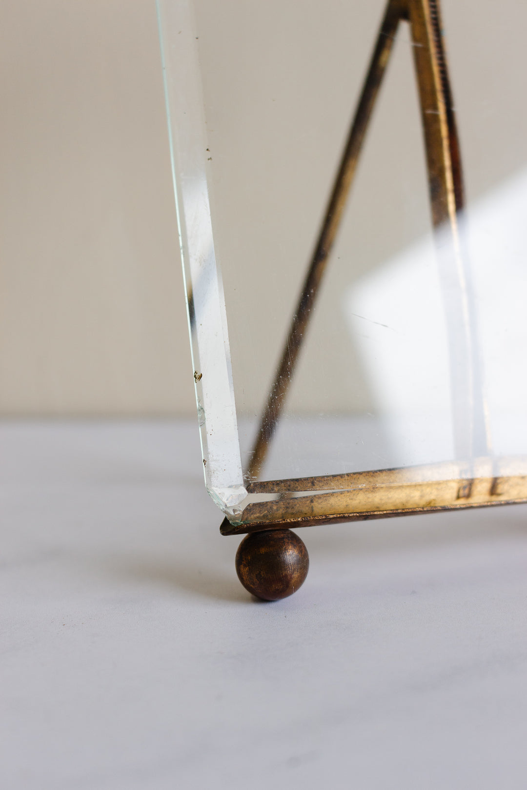 antique French beveled glass picture frames, set of two