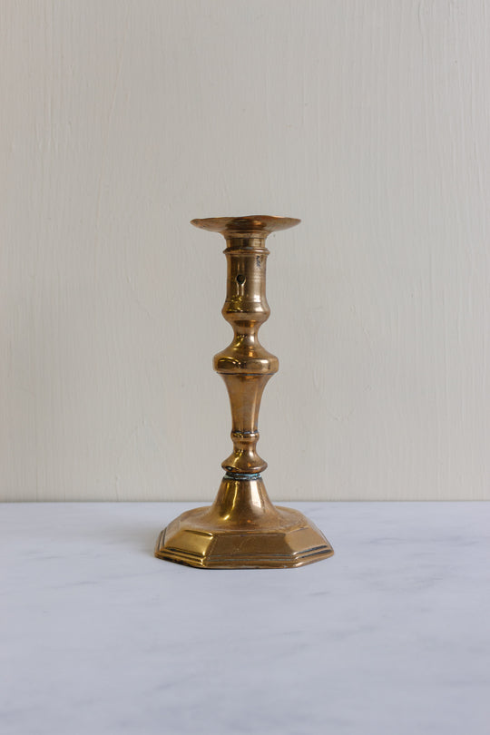 set of two vintage French brass candlesticks