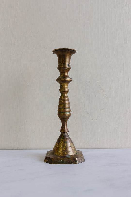 vintage French brass candlestick