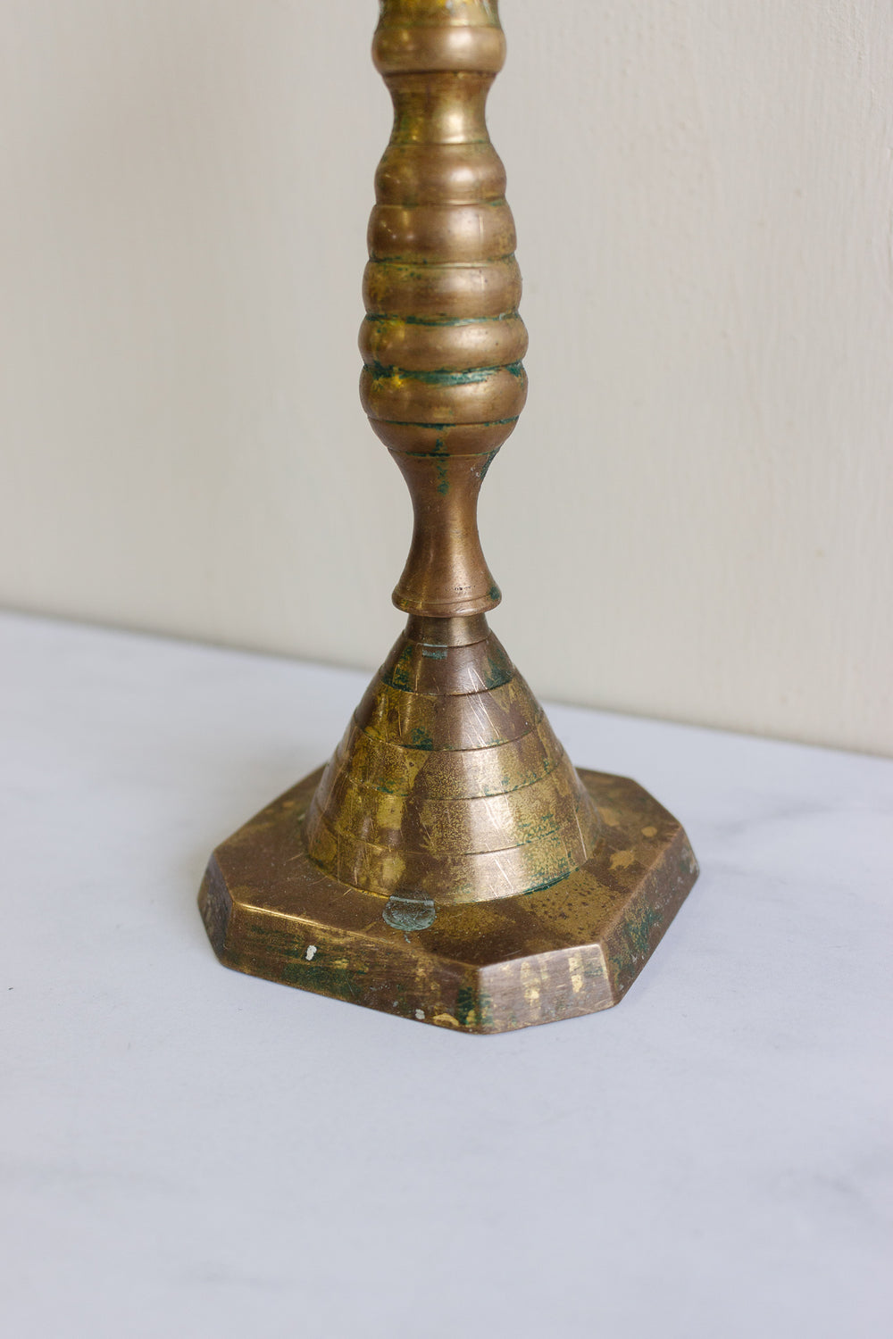 vintage French brass candlestick
