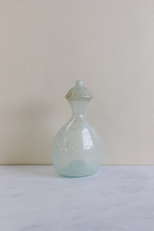 19th century blown glass lamb feeding bottle
