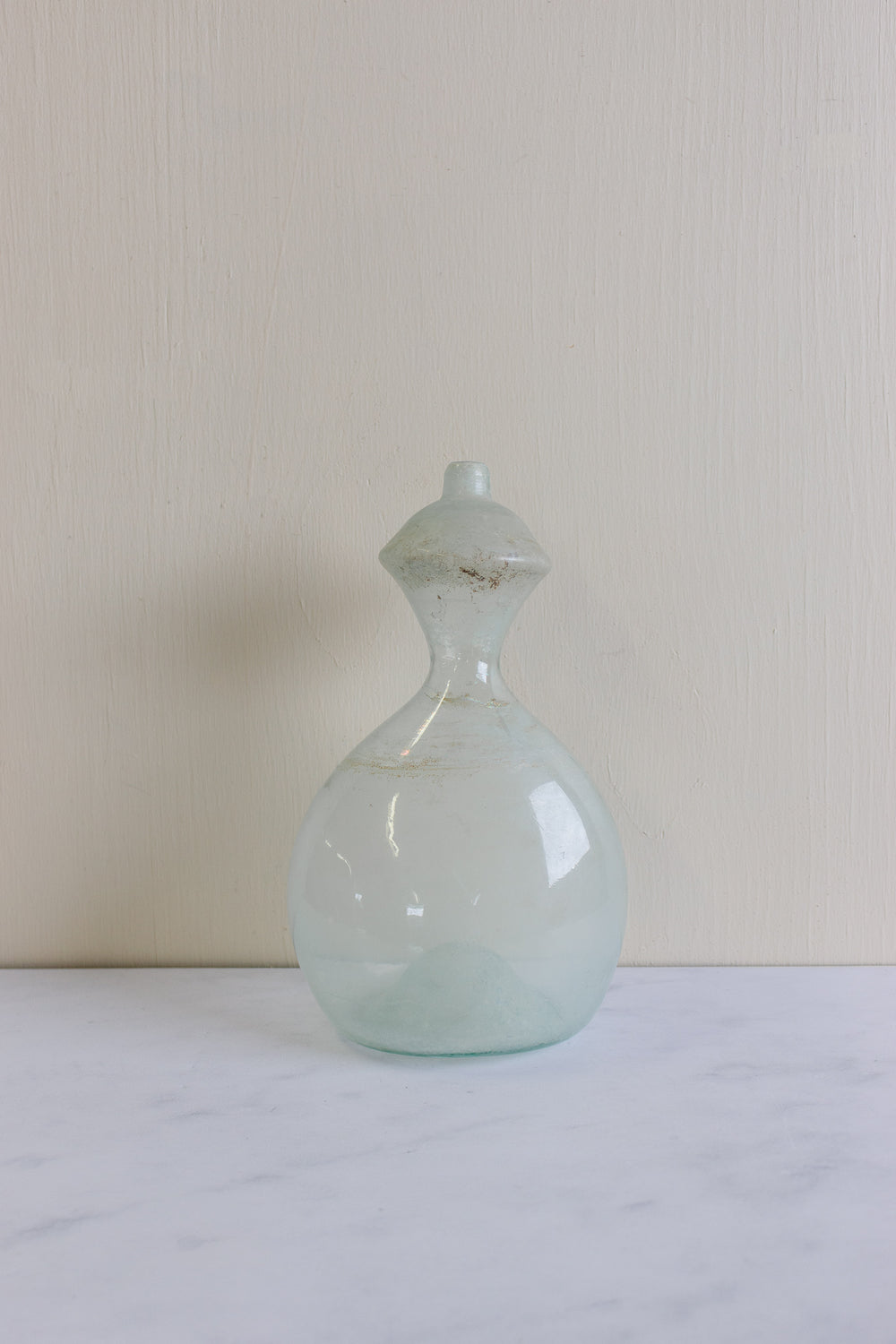 19th century blown glass lamb feeding bottle