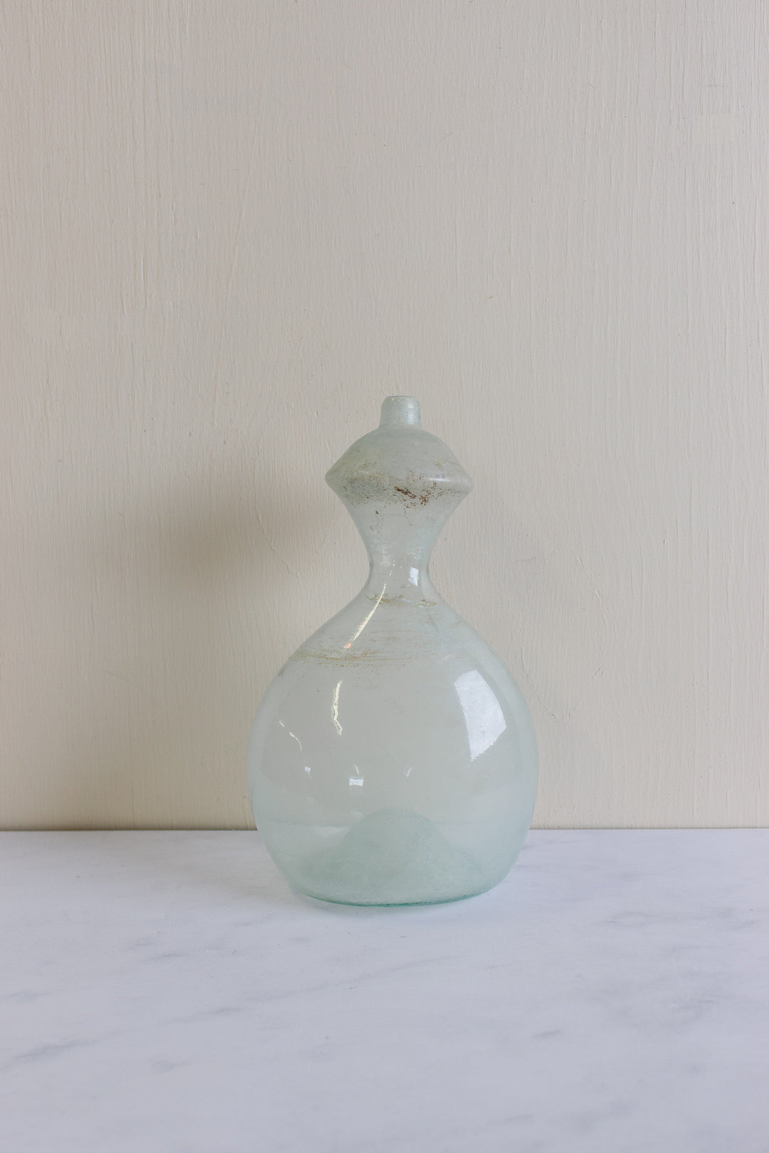 19th century blown glass lamb feeding bottle