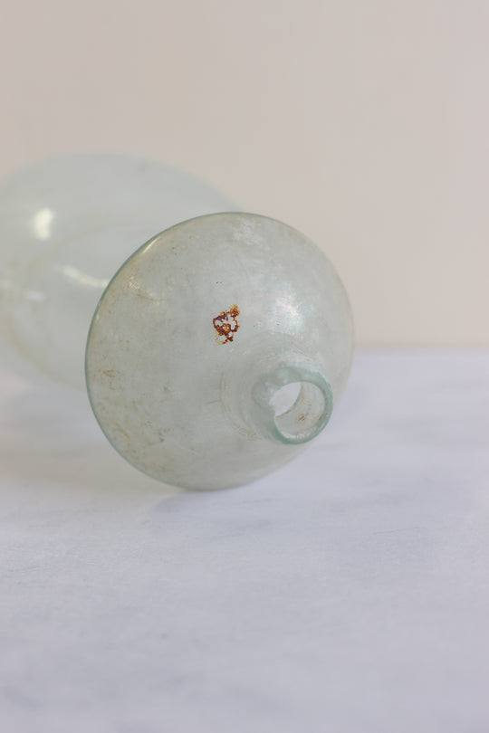 19th century blown glass lamb feeding bottle