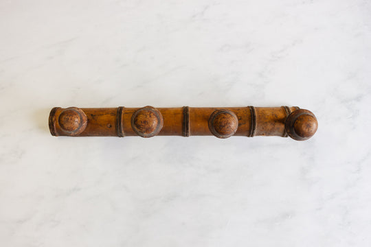 antique French faux bamboo portemanteau