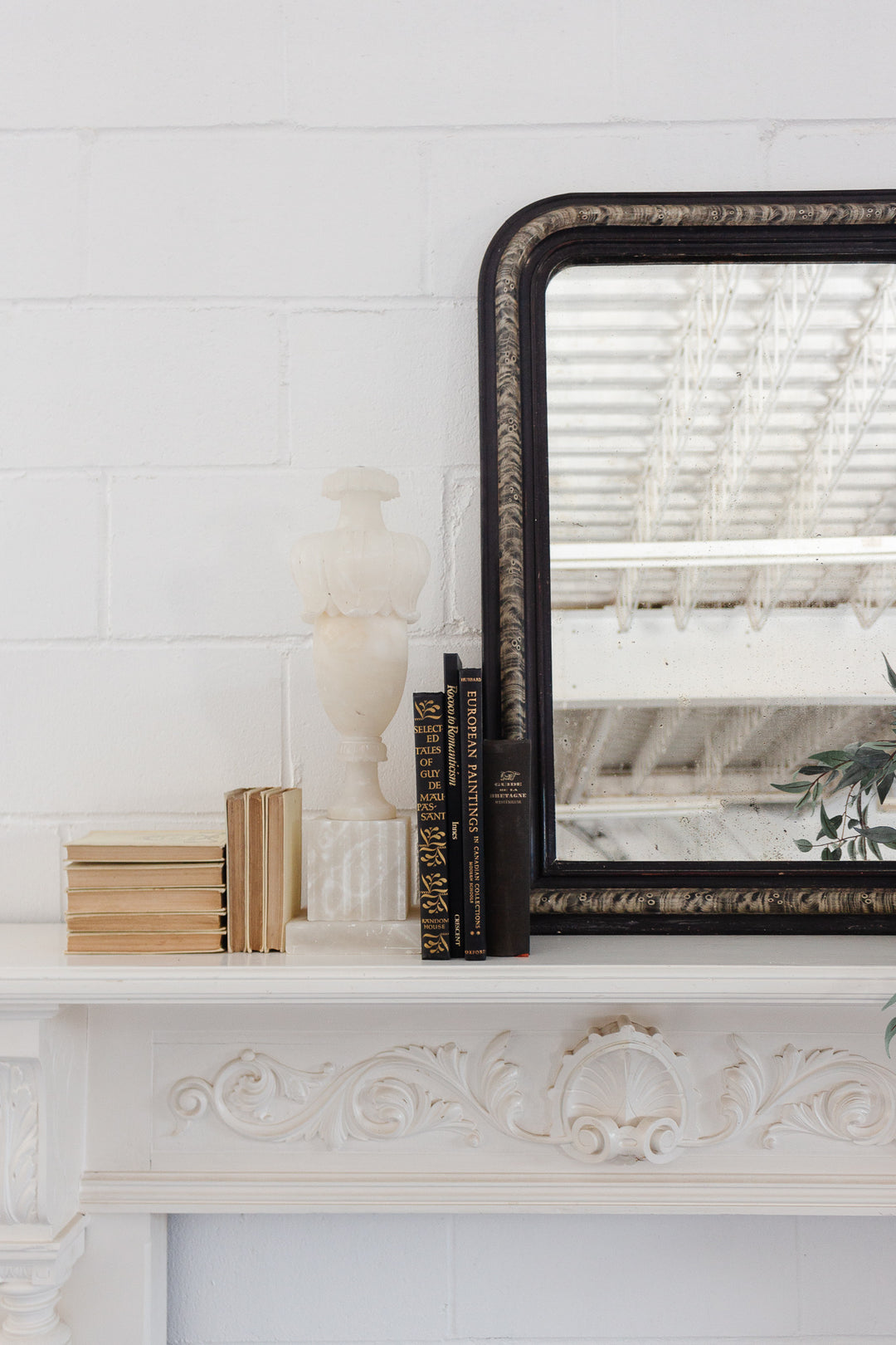 vintage French alabaster lamp base