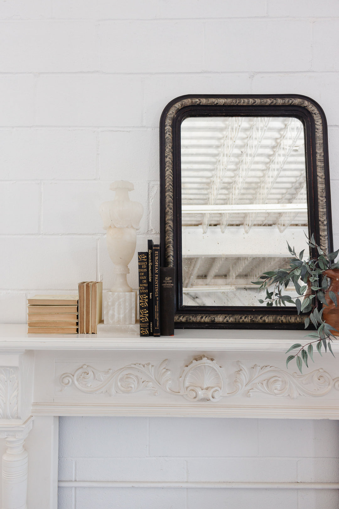 vintage French alabaster lamp base