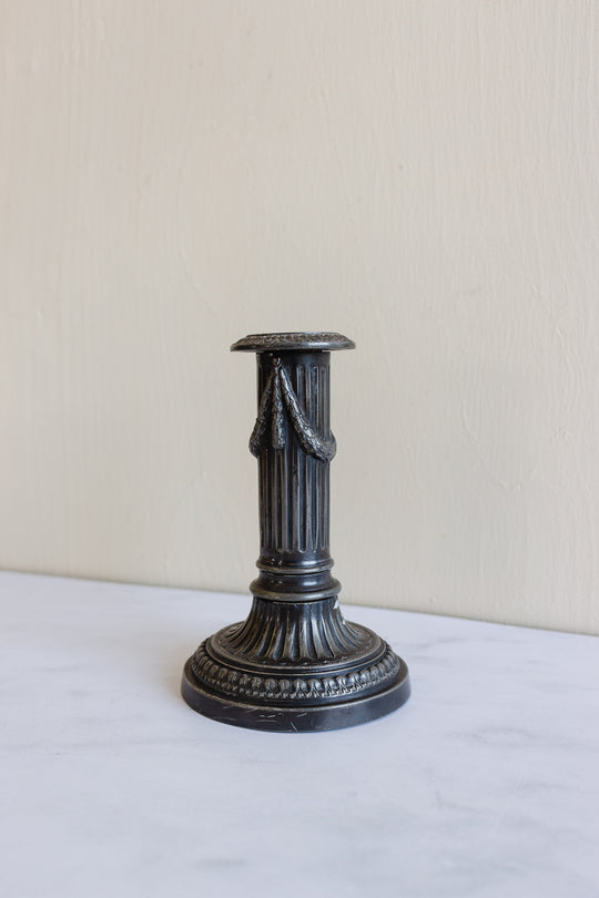 vintage French metal candlestick