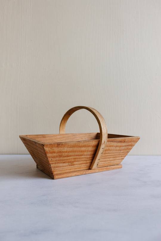 vintage French petite wood trug