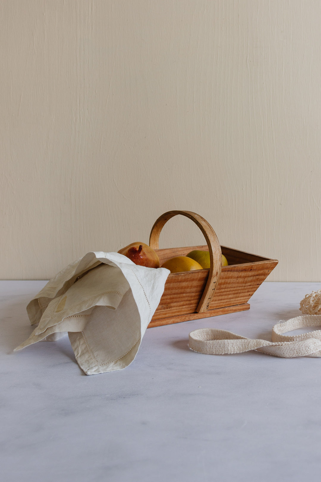 vintage French petite wood trug