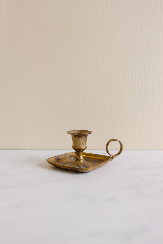 vintage french rustic brass chamberstick