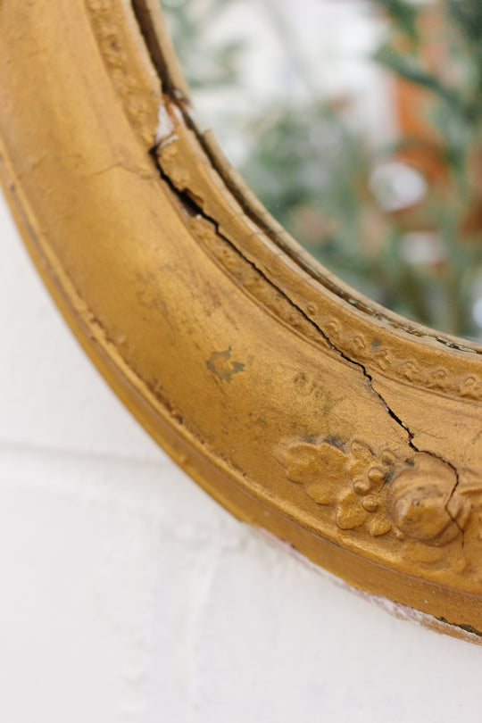 antique french wood and plaster mirror