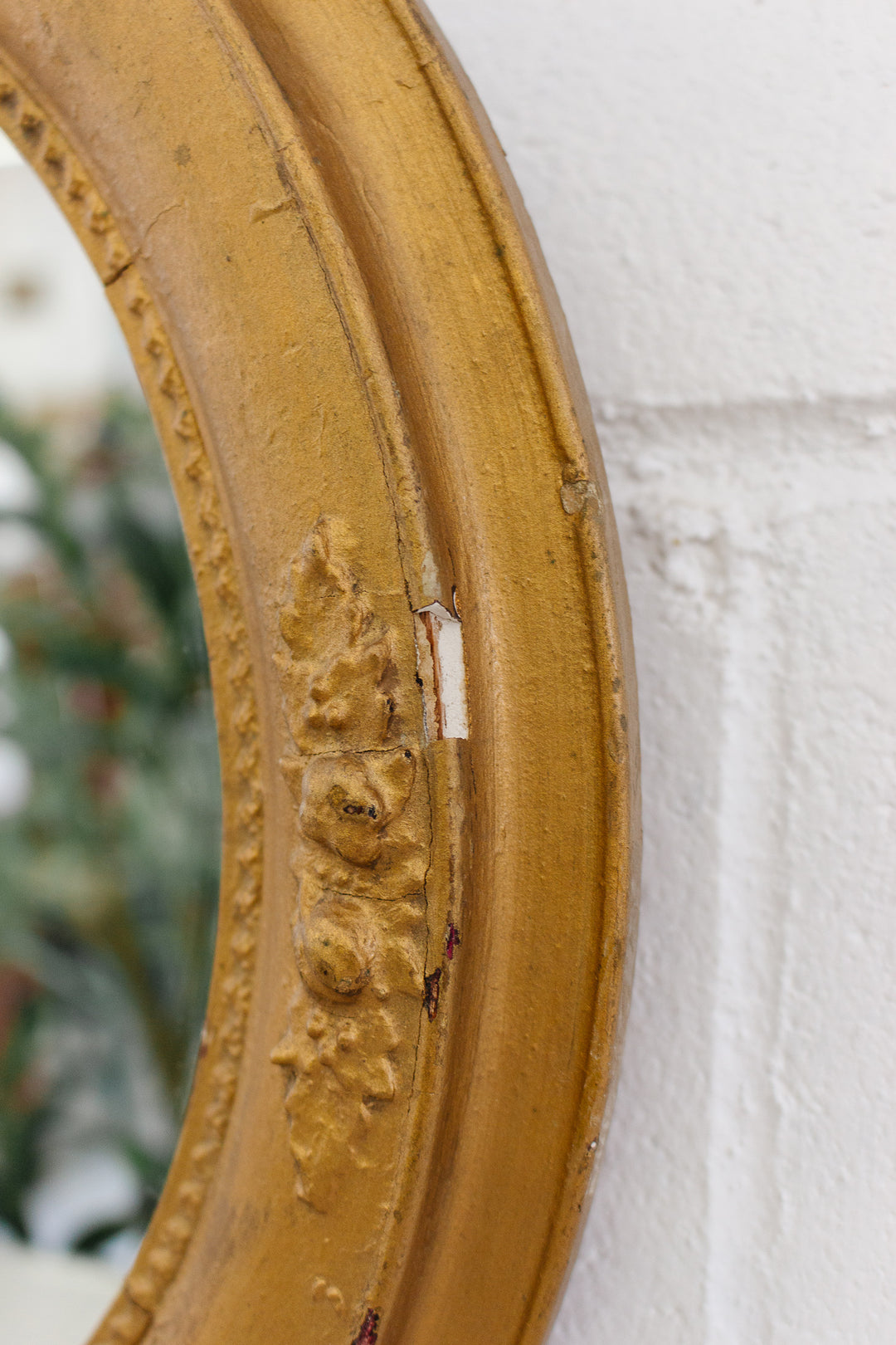 antique french wood and plaster mirror