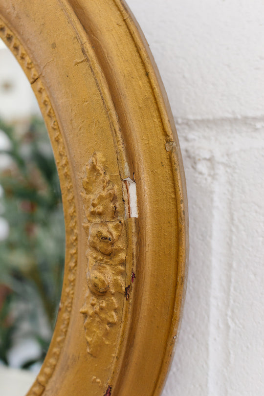 antique french wood and plaster mirror