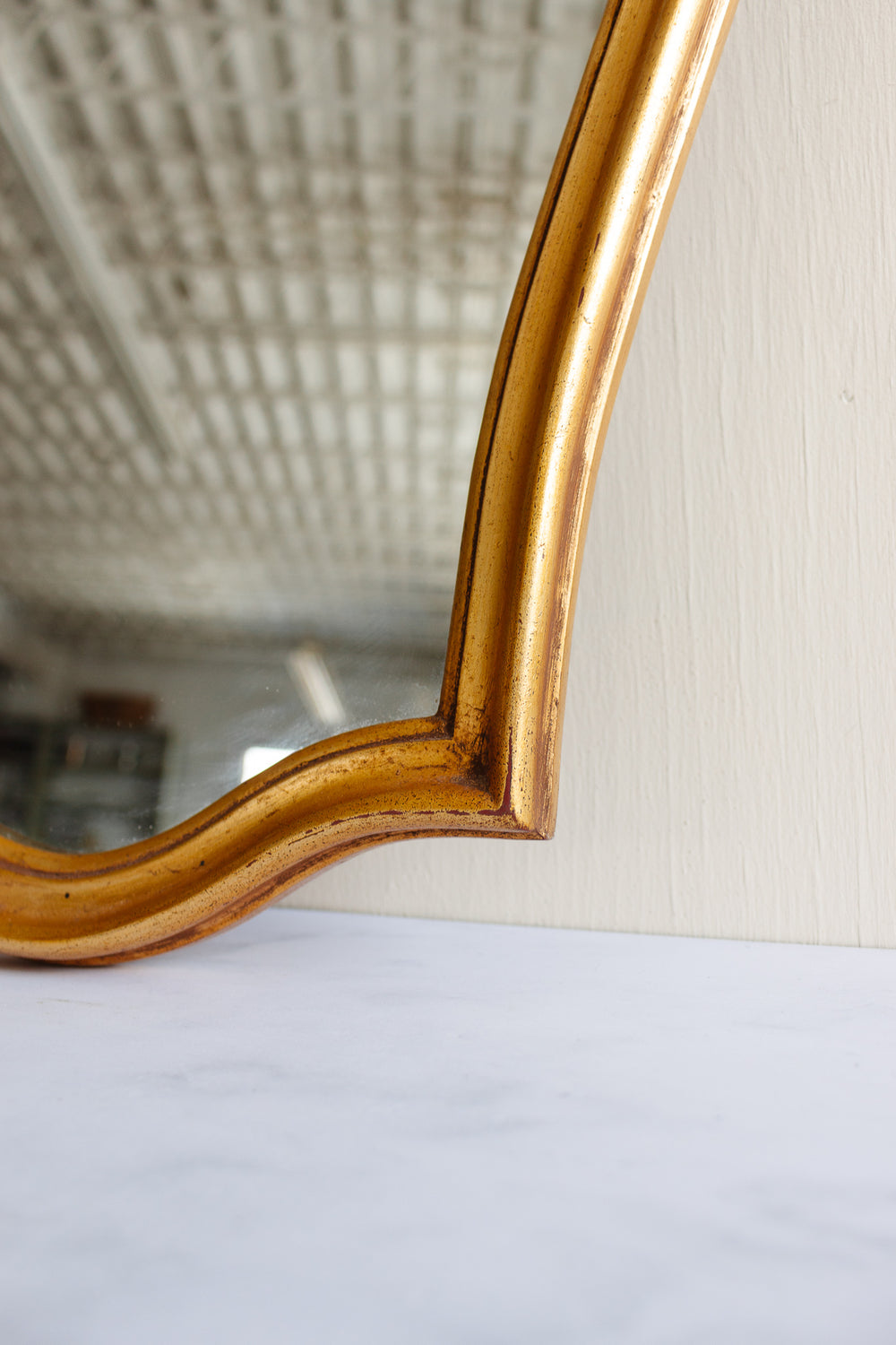 vintage french baroque style gilt wood mirror