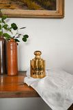 vintage italian whisky decanter in brass canister