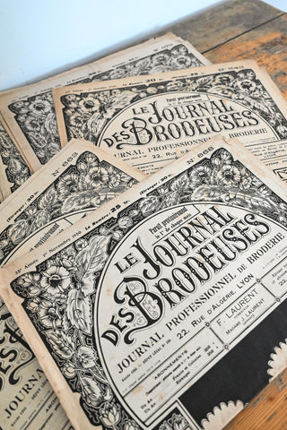 "les brodeuses" mid century newspaper