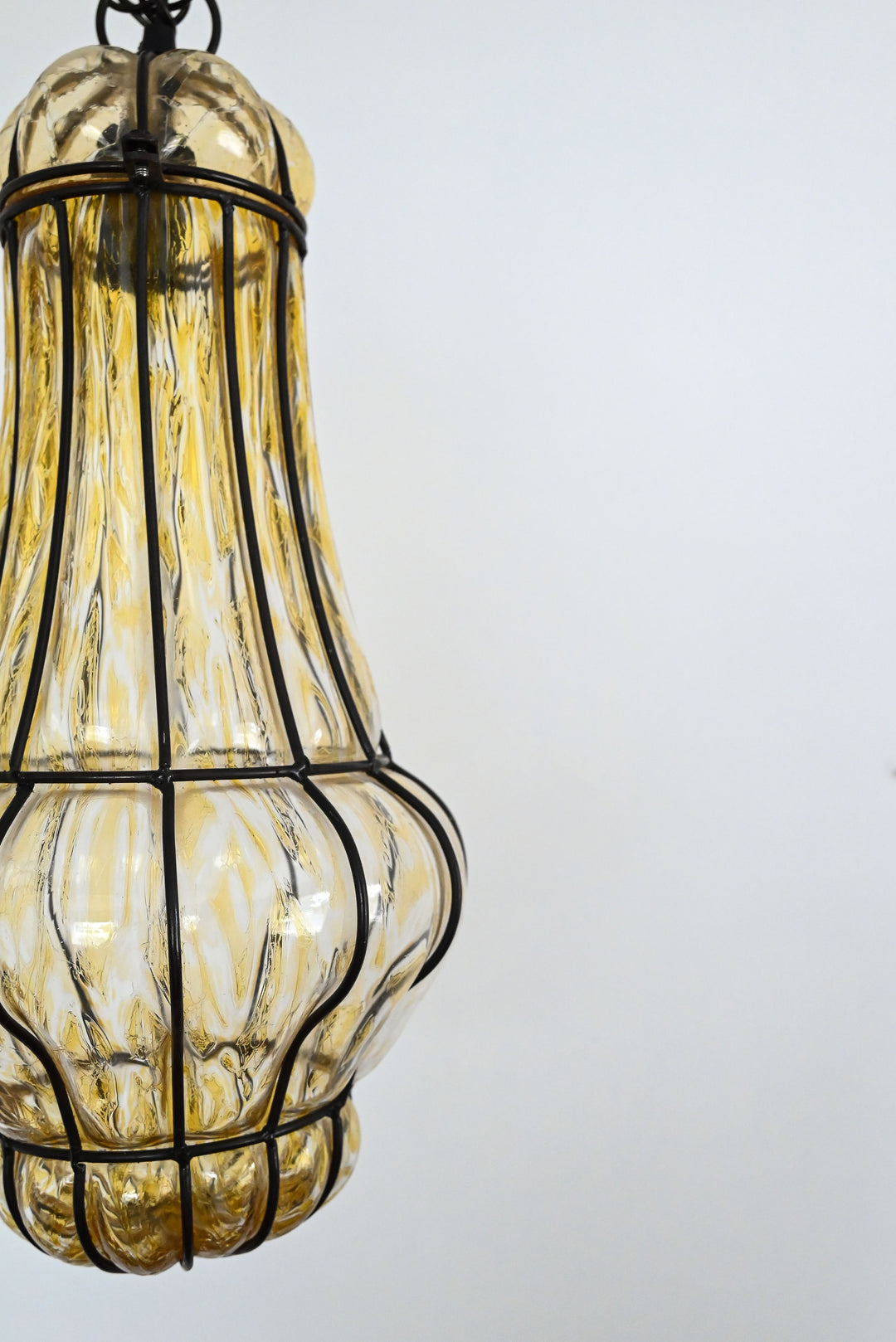 vintage murano hand blown caged pendant lights