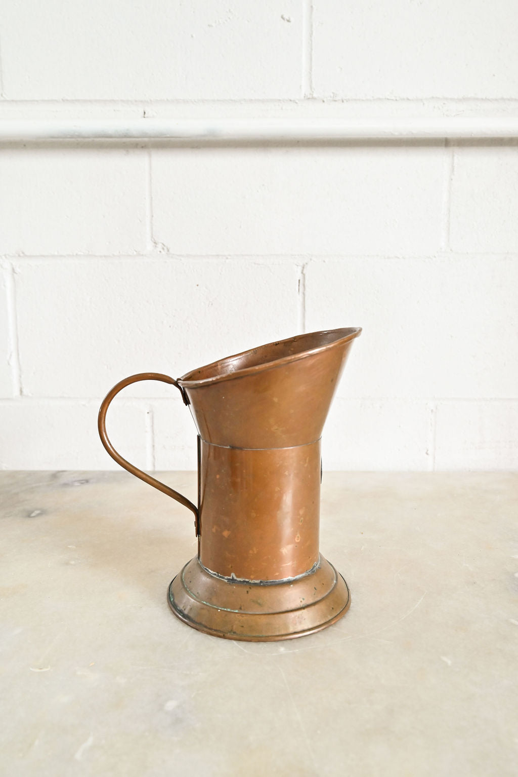 vintage french handcrafted copper measuring tankard