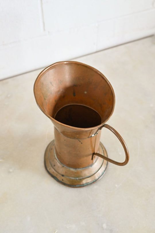 vintage french handcrafted copper measuring tankard