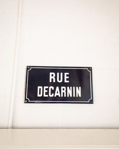 "rue decarnin" vintage french enamel street sign