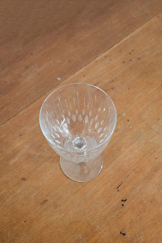 vintage french etched wine glasses, set of 9