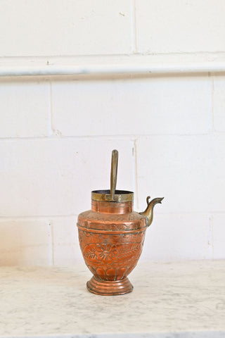 antique french copper tea pot