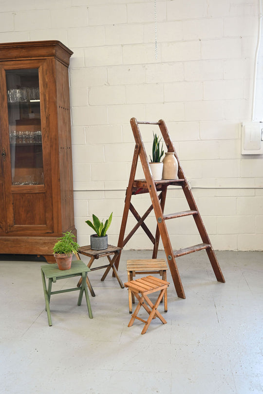 vintage french folding wood painter's ladder