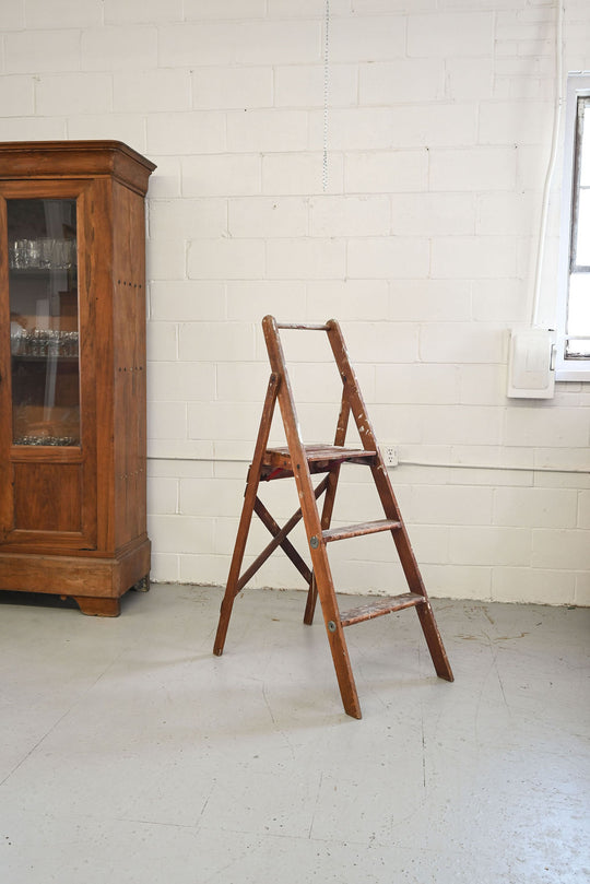 vintage french folding wood painter's ladder