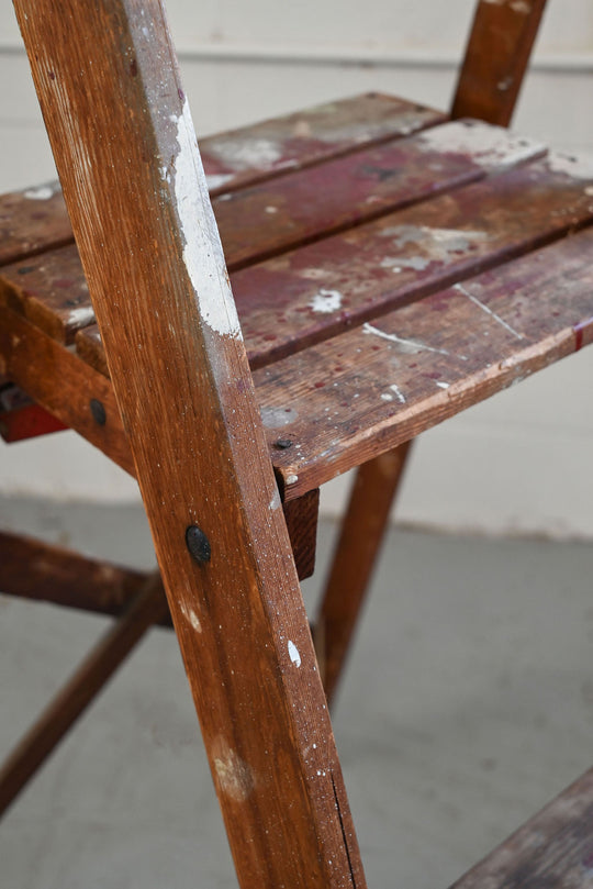 vintage french folding wood painter's ladder