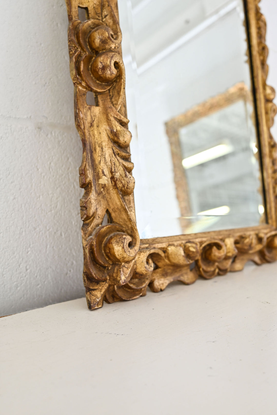 vintage french carved gilt mirror